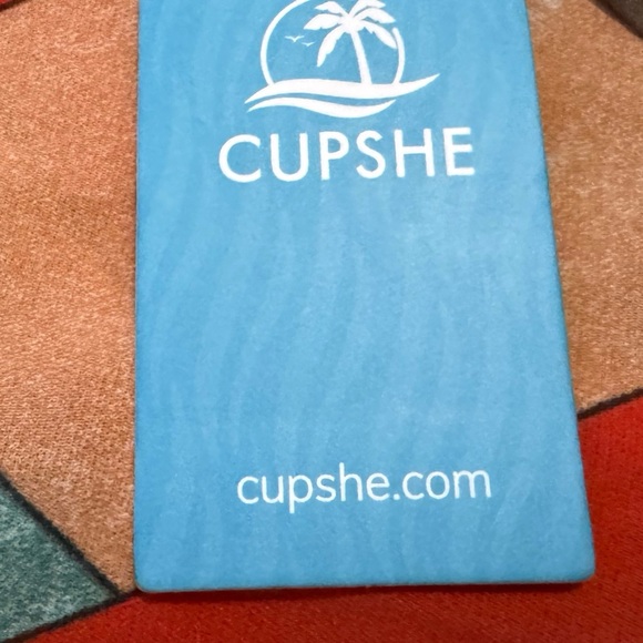 CUPSHE Geometric Cross Over Neck Sleeveless Mini Dress Retro Chic Beach Sz Small - Picture 6 of 9